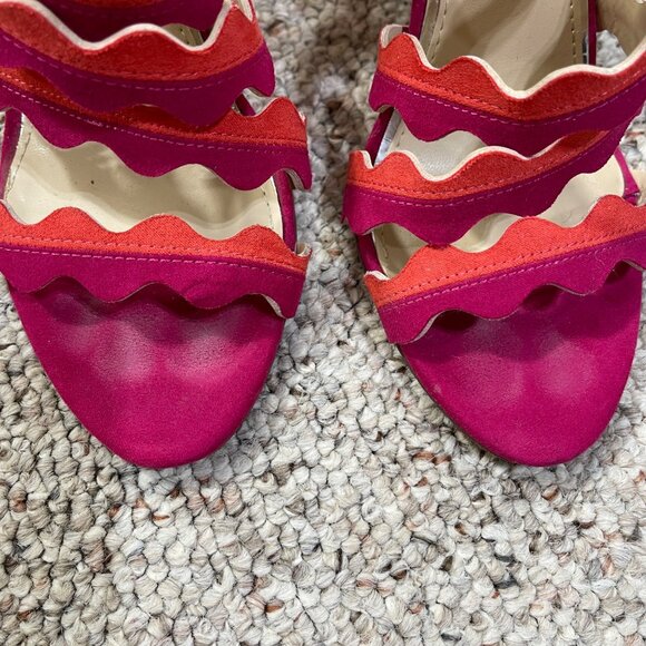 Jessica Simpson Caveena Strappy Heel Shoe Pumps Sandals Size 7M Pink Orange - Picture 6 of 14